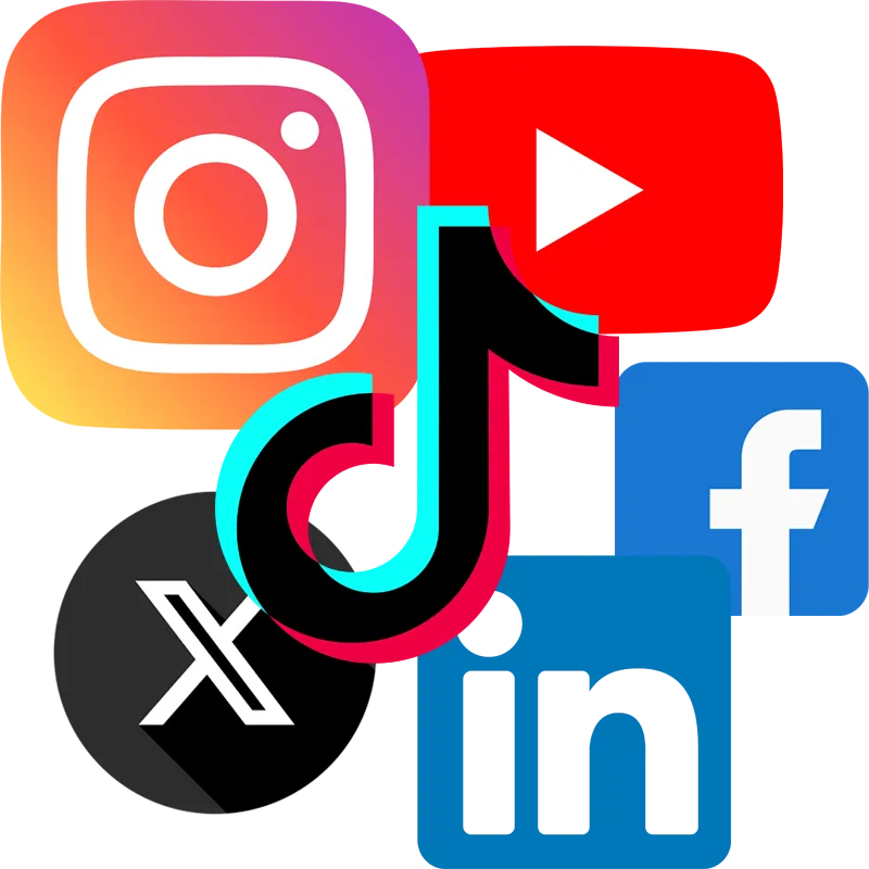 Cluster of social media icons